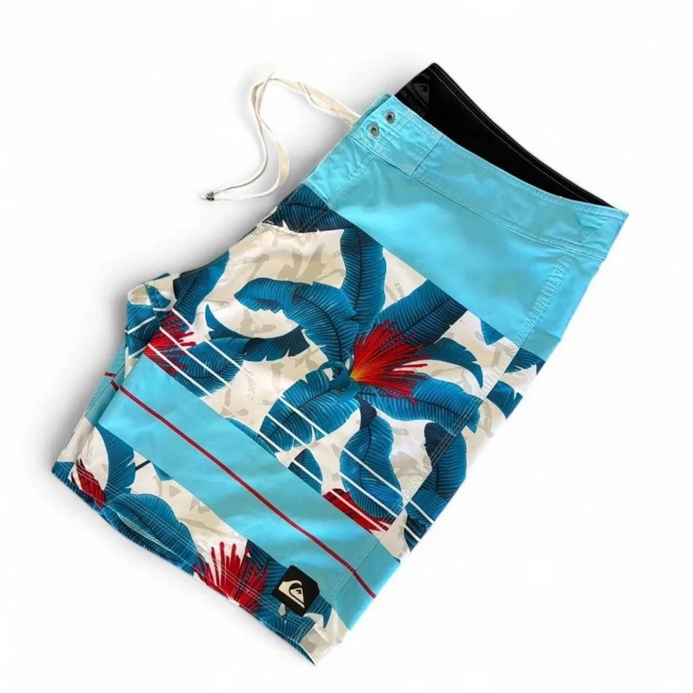Quiksilver Blue Tropical Floral Boardshorts